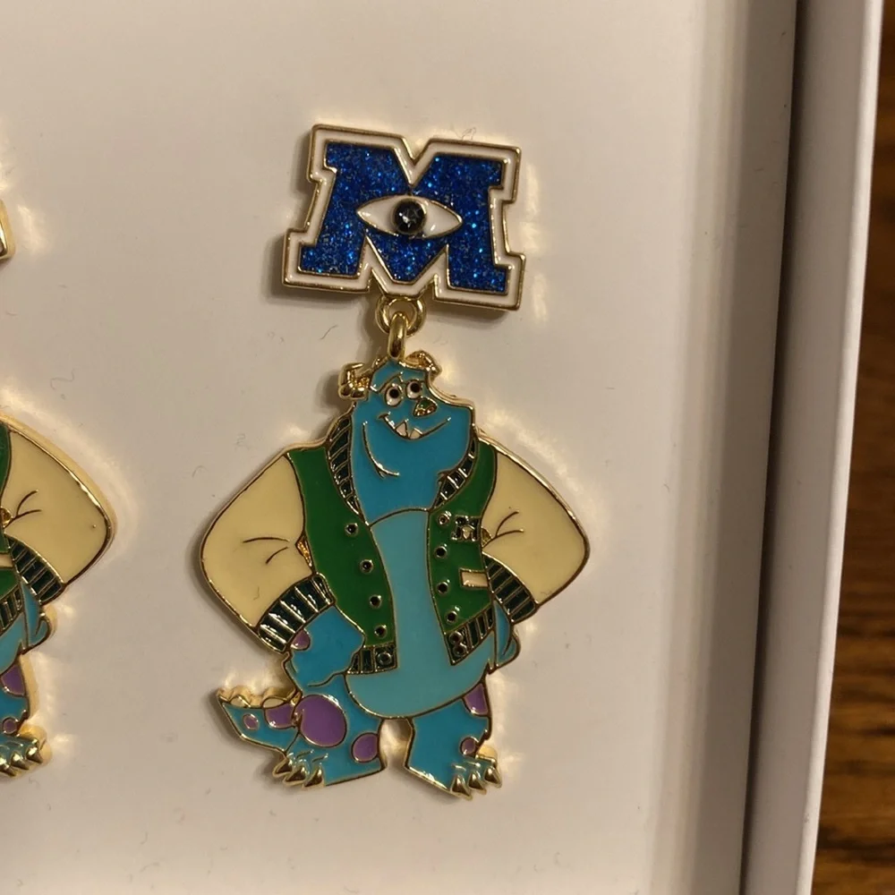 Disney BaubleBar Pixar Monsters University Sulley Earrings MU Dangle NWT Box